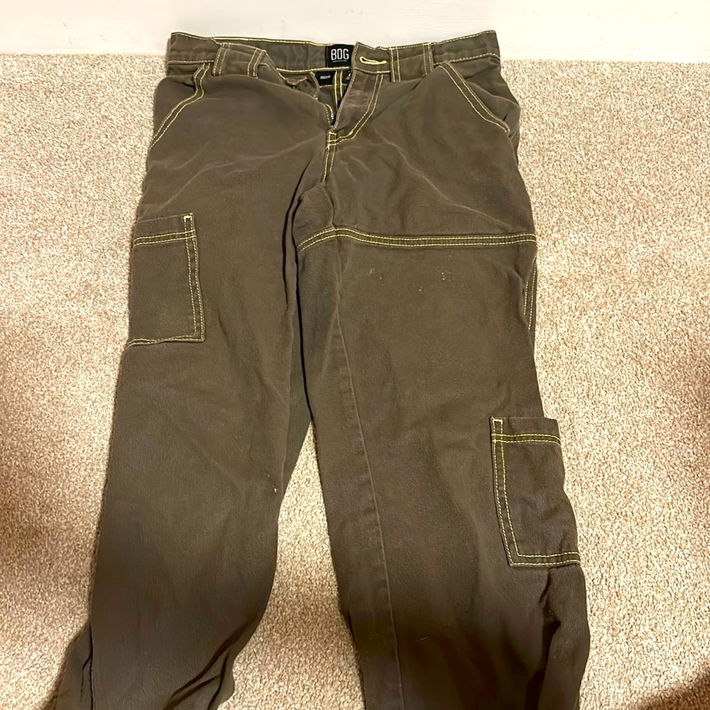 UO Green Cargo Denim Joggers